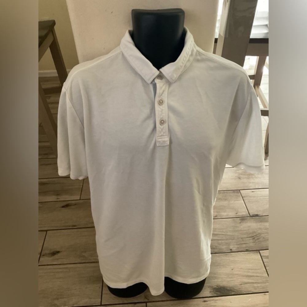 Men’s used Tommy Bahama polo shirt size XL white logo